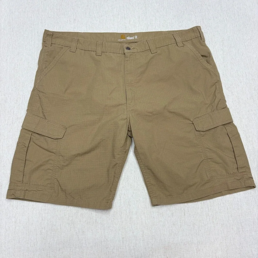 Carhartt Force Broxton Cargo Shorts Mens 48 Tan Khaki Ripstop Relaxed Fit 11